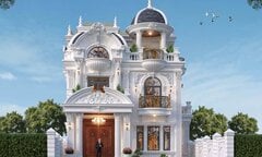 Mẫu thiết kế nhà 3 tầng tân cổ điển sang trọng và đẳng cấp