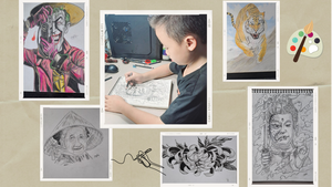 Cậu bé lớp 4 ở Đắk Lắk 'gây mê' trên TikTok nhờ tài vẽ tranh đẹp mê ly