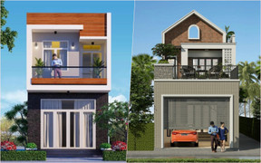 Gợi ý xây nhà ống 2 tầng hiện đại, tiện nghi