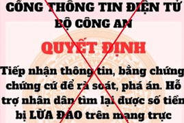Cảnh báo thủ đoạn giả mạo Cổng thông tin điện tử Bộ Công an thu hồi tiền lừa đảo