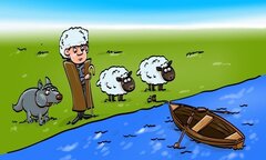 Thử thách đưa cừu và sói sang sông, đố bạn tìm ra lời giải
