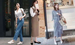 Kiểu trang phục phối cùng giày bệt giúp bạn trông cao hơn