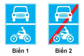 Gặp biển nào các phương tiện không được đi vào, trừ ô tô và mô tô?