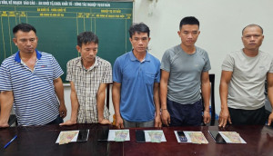 Chọi trâu ăn tiền, 5 người đàn ông bị bắt