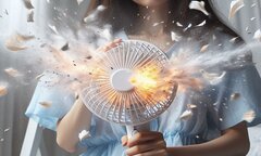 Dùng quạt cầm tay mùa hè, cẩn thận kẻo pin nổ gây hỏng mặt
