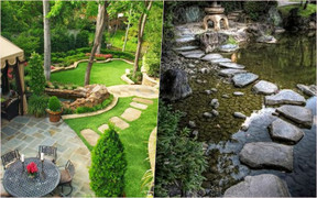 Ý tưởng thiết kế lối đi bằng đá trong sân vườn