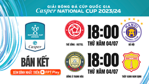 Lịch thi đấu bán kết cúp Quốc gia 2023/2024: Chờ bất ngờ xảy ra