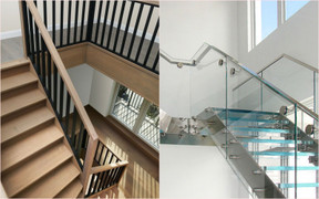 Xây nhà nên làm cầu thang kính hay gỗ?
