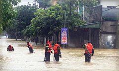 TP Hà Giang mưa lớn, có nơi ngập sâu 1m