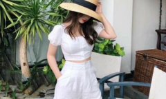 Phối đồ tuyệt đẹp với quần shorts trắng