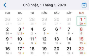 Đố bạn ngày 1/1/2079 vào thứ mấy?