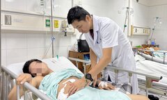 Thủng ruột non do nuốt phải dị vật khi ăn lẩu