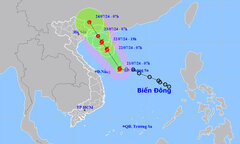 Biển Đông đón cơn bão số 2 trong năm, hướng về phía Bắc vịnh Bắc Bộ