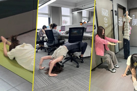 Trào lưu tập gym kiểu mới: Xách máy tính chạy bộ, nâng tạ bằng hộp cơm trưa