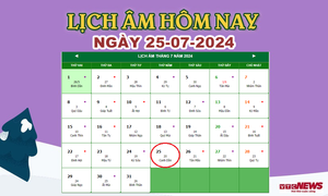 Lịch âm 25/7 - Âm lịch hôm nay 25/7 chính xác nhất - lịch vạn niên 25/7/2024
