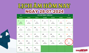 Lịch âm 28/7 - Âm lịch hôm nay 28/7 chính xác nhất - lịch vạn niên 28/7/2024