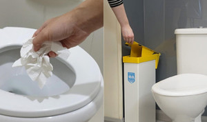 Nên vứt giấy vệ sinh vào bồn cầu hay thùng rác?