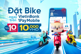 Di chuyển bằng xe máy tiện lợi trên VietinBank iPay Mobile, tặng ngay 10 chuyến