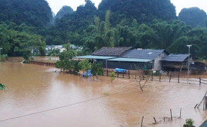 Mưa to xối xả gây ngập úng cục bộ, sạt lở đất tại tỉnh Cao Bằng