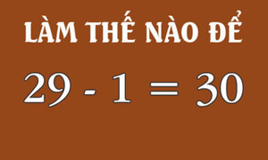Làm thế nào để 29 - 1 = 30?