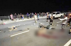 Xe máy tông nhau, 2 người chết, 2 người thương nặng