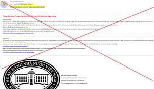 Mạo danh Ngân hàng Nhà nước gửi link cập nhật thông tin sinh trắc học