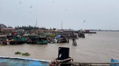 Mặc bão lớn đổ bộ, ngư dân Nam Định vẫn bám thuyền bảo vệ tài sản