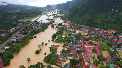 Nước sông Thương, sông Kỳ Cùng dâng cao, Lạng Sơn nhiều nơi chìm trong nước