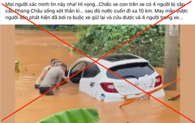 Thông tin 'cứu 4 người trong ô tô rơi từ cầu Phong Châu' là bịa đặt