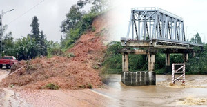 Sập cầu, xe khách bị vùi lấp, tê liệt giao thông vì mưa lũ tại miền Bắc