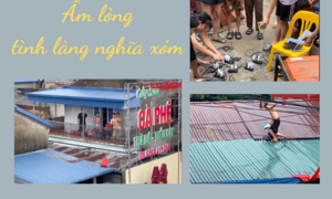 Xúc động những khoảnh khắc hàng xóm giúp nhau trong bão lũ