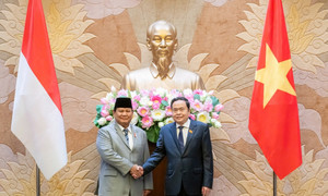 Chủ tịch Quốc hội Trần Thanh Mẫn tiếp Tổng thống đắc cử nước Cộng hòa Indonesia