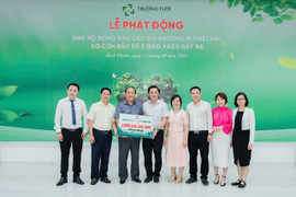 Tập đoàn Trường Tươi quyên góp ủng hộ đồng bào bị thiệt hại do bão 2 tỷ đồng