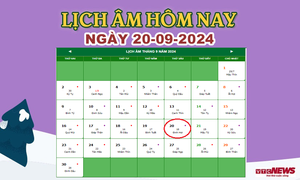 Lịch âm 20/9 - Âm lịch hôm nay 20/9 chính xác nhất - lịch vạn niên 20/9/2024