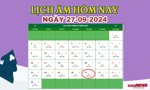 Lịch âm 27/9 - Âm lịch hôm nay 27/9 chính xác nhất - lịch vạn niên 27/9/2024