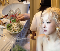 Rosé BlackPink ăn phở Việt ở Pháp, vắt chanh ăn kèm rau sống
