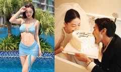 Sao Việt 22/10: 'Hoa hậu 4 con' gợi cảm, Bình An - Phương Nga kỷ niệm 2 năm cưới