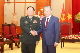 Tổng Bí thư Tô Lâm tiếp Phó Chủ tịch Quân ủy Trung ương Trung Quốc