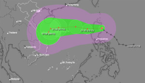 Bão Trami di chuyển phức tạp, liên tục đổi hướng khi vào Biển Đông