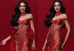 Ứng viên nặng ký của Miss Grand International tỏa sáng với đầm Lê Ngọc Lâm