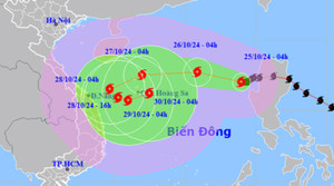 Bão Trami sắp đạt cấp cực đại, liên tục đổi hướng
