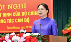 Chủ tịch Hội Liên hiệp Phụ nữ Việt Nam Hà Thị Nga làm Bí thư Tỉnh ủy Tuyên Quang