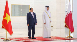 Lễ đón trọng thể Thủ tướng Phạm Minh Chính thăm chính thức Qatar