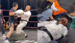 Cao thủ Thiết Sa Chưởng khóc ròng khi bị đấm gục trong 2 giây