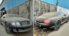 Xe siêu sang Bentley Continental GT trị giá hàng tỷ đồng bị bỏ rơi bên lề đường