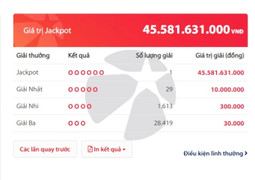 Một người vừa trúng độc đắc Vietlott hơn 45 tỷ đồng