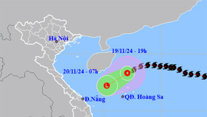 Bão số 9 suy yếu thành áp thấp nhiệt đới, miền Trung có nơi mưa to và dông