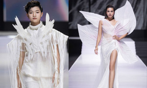 Mẫu nhí 11 tuổi sải bước tự tin trên sàn diễn cùng Thanh Hằng 