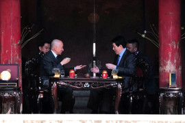 Chủ tịch nước và Quốc vương Campuchia thưởng trà, thăm Văn Miếu - Quốc Tử Giám