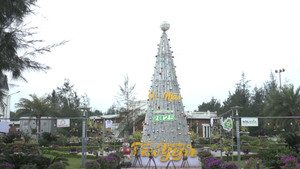 Ngắm cây thông Noel cao gần 12m làm từ 5.000 chai nhựa 